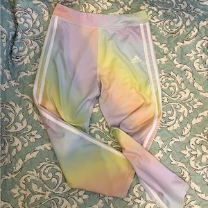 adidas rainbow crop legging L